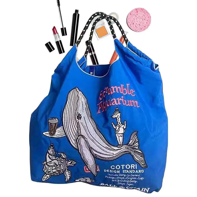 Bestickte Damen-Schultertasche, lässige Handtasche, Tragetasche, wiederverwendbare Einkaufstasche