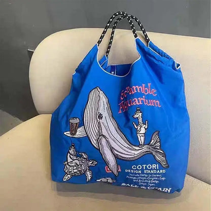 Bestickte Damen-Schultertasche, lässige Handtasche, Tragetasche, wiederverwendbare Einkaufstasche