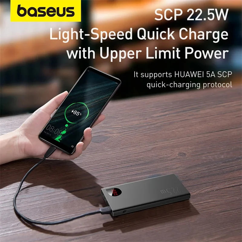 Baseus 10000mAh or 20000mAh Power Bank with 22.5W Fast Charging, Compatible with All Smartphones