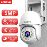 Lenovo 5MP Smart Wi-Fi PTZ Camera for Outdoor Use, 5x Digital Zoom, Auto Tracking