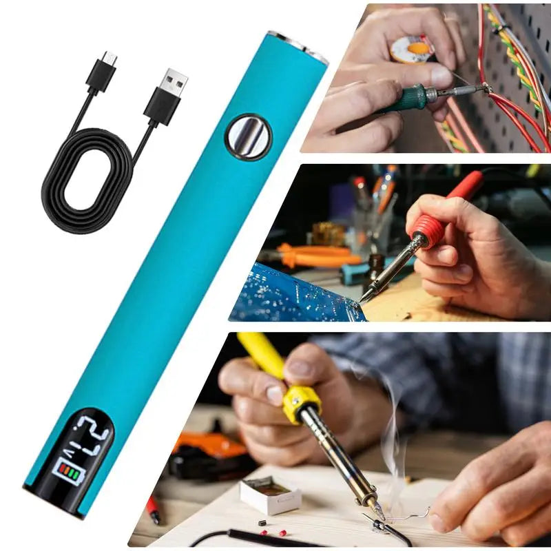 Electric Soldering Iron Rechargeable And Temperature Adjustment Welding Repair Tool Wire Soldering Pen Electronics Soldering Kit
