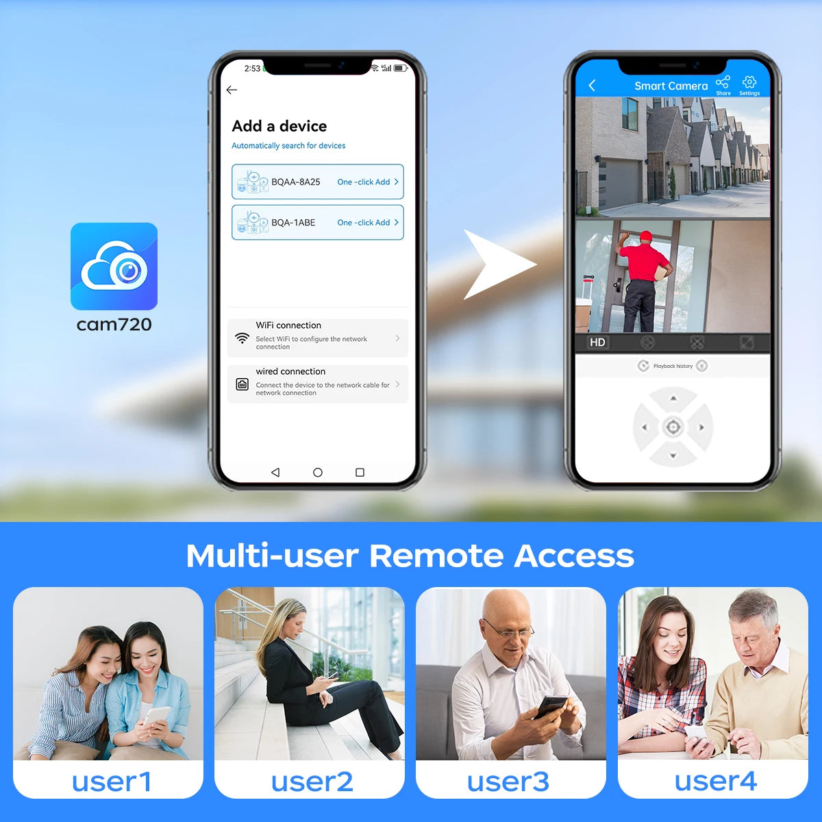 Lenovo 5MP Smart Wi-Fi PTZ Camera for Outdoor Use, 5x Digital Zoom, Auto Tracking