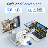 Lenovo 5MP Smart Wi-Fi PTZ Camera for Outdoor Use, 5x Digital Zoom, Auto Tracking