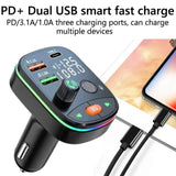 Car Bluetooth 5.0 FM Transmitter Wireless Handsfree Audio Receiver Car MP3 Player 2USB Fast Charger Car Electronics Accessories