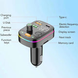 Car Bluetooth 5.0 FM Transmitter Wireless Handsfree Audio Receiver Car MP3 Player 2USB Fast Charger Car Electronics Accessories