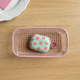 Fashion Simple Big Pink Blue Dots Polka Point Pattern Glossy Earphone Case with Ring Cover for AirPods 1 2 3 4 Pro 2 Pro 3