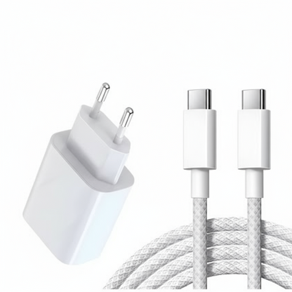 40W PD Fast Charger and USB-C Cable for iPhone 15, 16 Pro Max and Plus